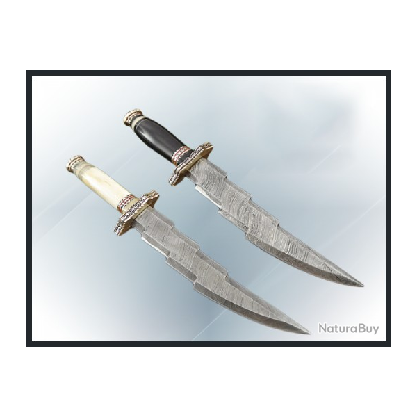 LAME DAMAS ZIZAG MANCHE OS DE CHAMEAU