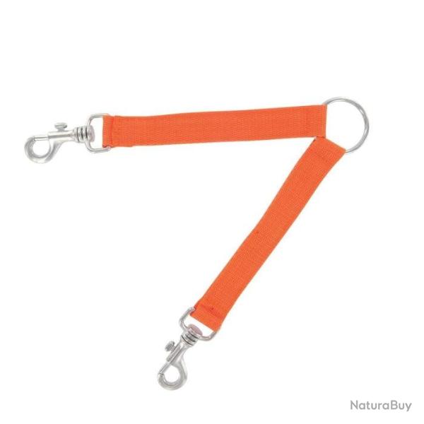 Coupleur Nylon Fuzyon Renforc� - Orange 2 chiens - 2 chiens