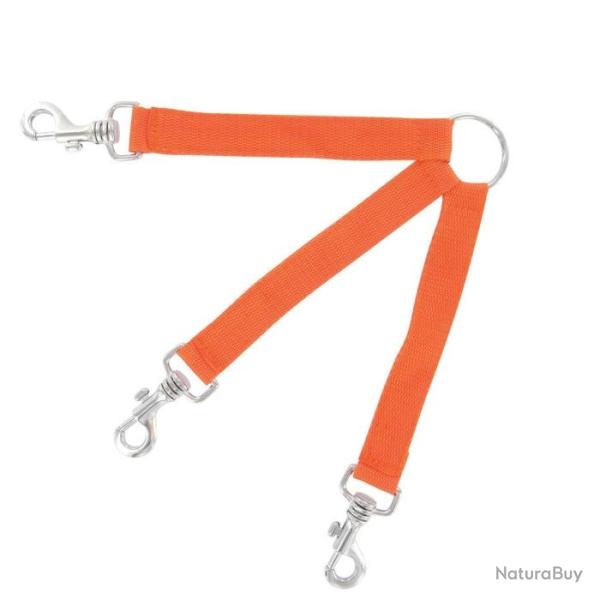 Coupleur Nylon Fuzyon Renforc� - Orange 2 chiens - 3 chiens