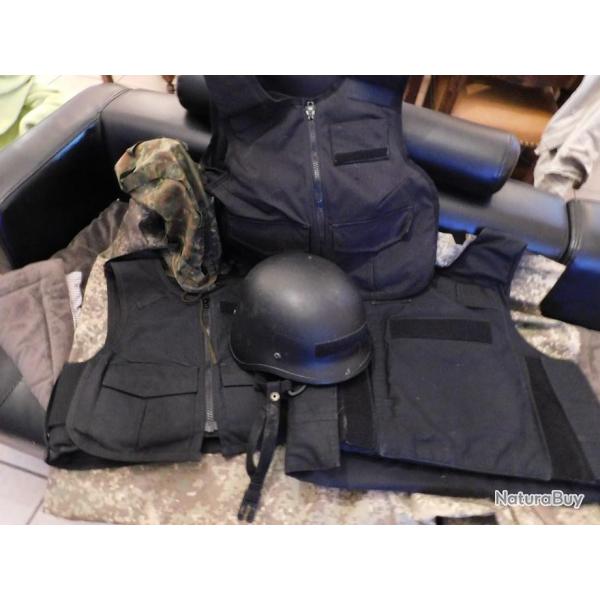 GILET PARE BALLES COMPLET AVEC KEVLAR TAILLE S � L AU CHOIX AVEC MODELES MASCULIN OU FEMININ