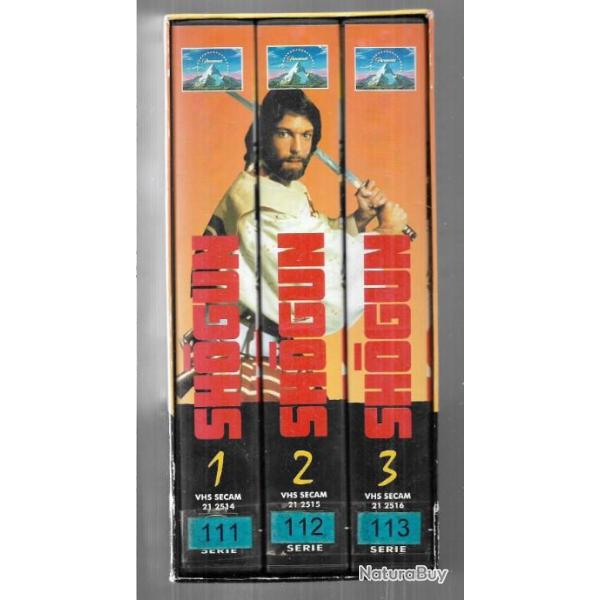 shogun coffret 3 vhs richard chamberlain, toshiro mifune , samourais