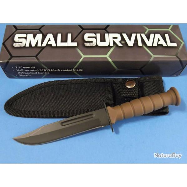 Couteau de Survie Pilote d'H�lico Lame Acier Inox Manche Desert Tan Etui Nylon CN211360DS