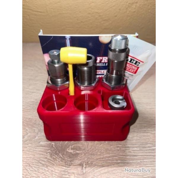 Support de rangement rouge pour jeux d'outils de divers marques rcbs, lee, lyman, hornady etc..