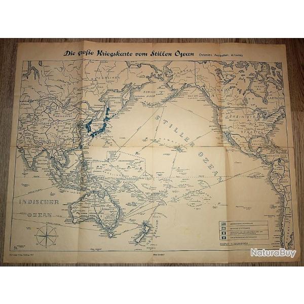 CARTE ALLEMANDE de l'ASIE de la SECONDE GUERRE. /5826