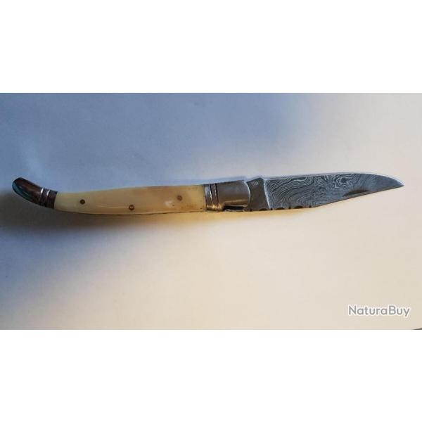 Couteau laguiole lame damas