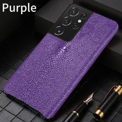 Coque Luxe Samsung Cuir Raie Stingray Galuchat-Violet-Galaxy S21 20260729082510