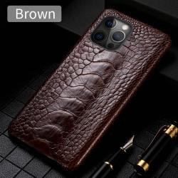 Coque iPhone Autruche Veritable-Pied Marron-iPhone 12 Mini 20260729082510