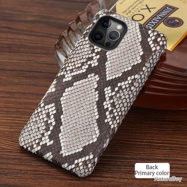 Coque Serpent Python Veritable pour iPhone, Couleur: Dos Naturel, Smartphone: iPhone 11 Pro