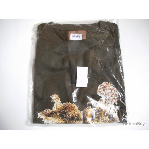 TEE SHIRT CHASSE DECOR CHASSEUR AVEC SON CHIEN