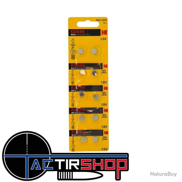 Pile AG5-LR48 Kodak Max Lithium par lot de 5 x 2 piles