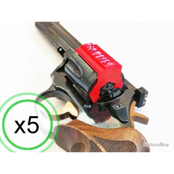 Drapeau t�moin de chambre vide ROUGE pour revolver Manurhin MR73 (lot de 5 pi�ces)