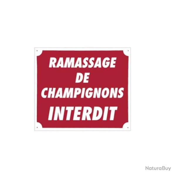 Panneaux Aluminium Europarm " Ramassage de champignons interdit " 30 x 25 cm