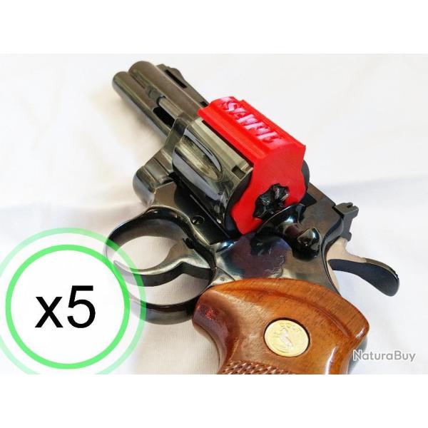 Drapeau t�moin de chambre vide ROUGE pour revolver Colt Python 357 (lot de 5 pi�ces)