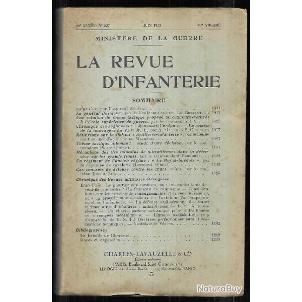 la revue d'infanterie juin 1937 , minist�re de la guerre