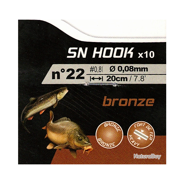 10 Hame�ons mont�s  bronz�s n� 22 / fil � 0.08 mm