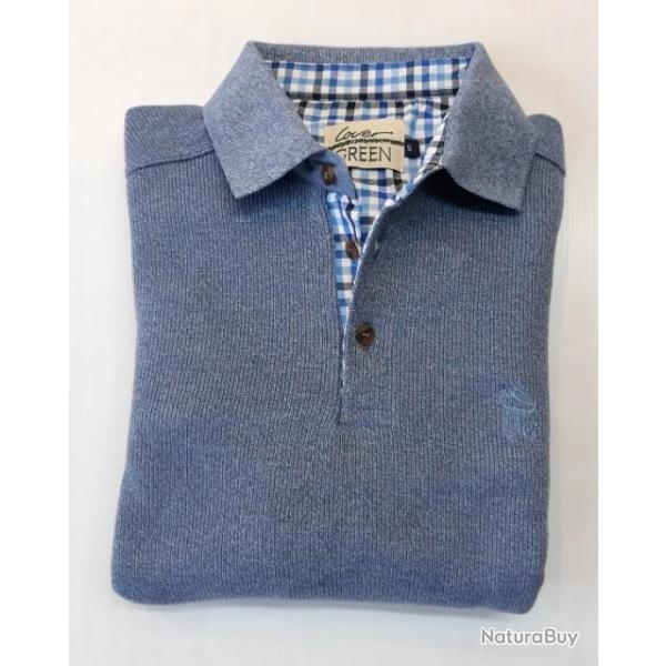 SWEAT BOUTONN� BLEU CIEL TM