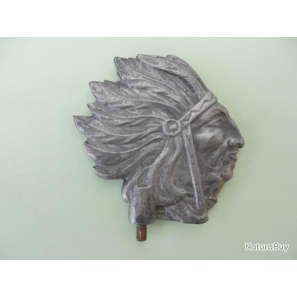 t�te de chef indien rare mascotte d'ancienne moto de marque Dollar