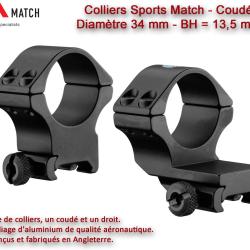 Colliers coud&eacute;s Sports Match - Diam&egrave;tre 34 mm (BH=13,5 mm)