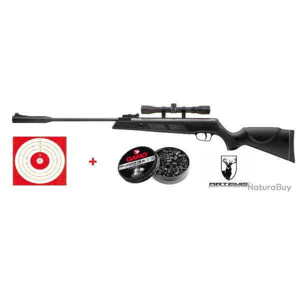 Carabine 20 Joules Artmis SR1000S Synthtique + Lunette 3-9x40 + 250 Plombs + 10 Cibles