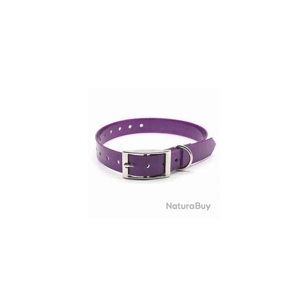 collier fluo GRAVE tpu us biothane 25 mm pour chien violet