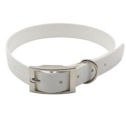 collier fluo tpu us biothane 25 mm pour chien blanc