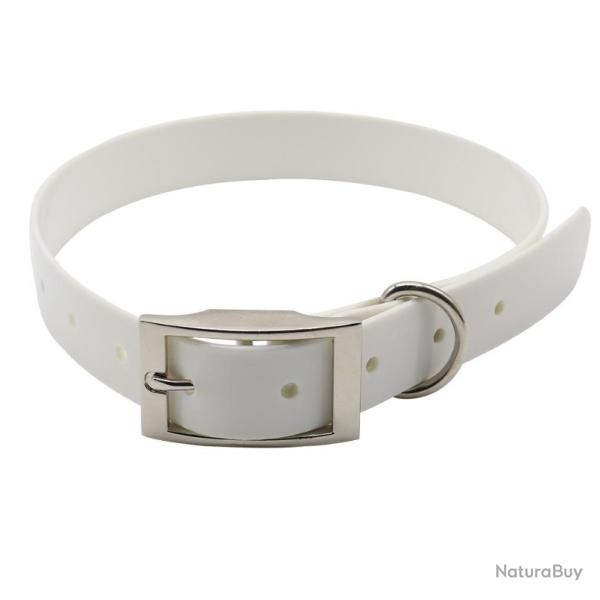 collier fluo tpu us biothane 25 mm pour chien blanc