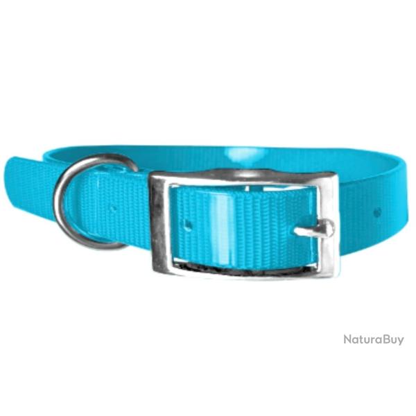 collier fluo tpu us biothane 25 mm pour chien bleu clair