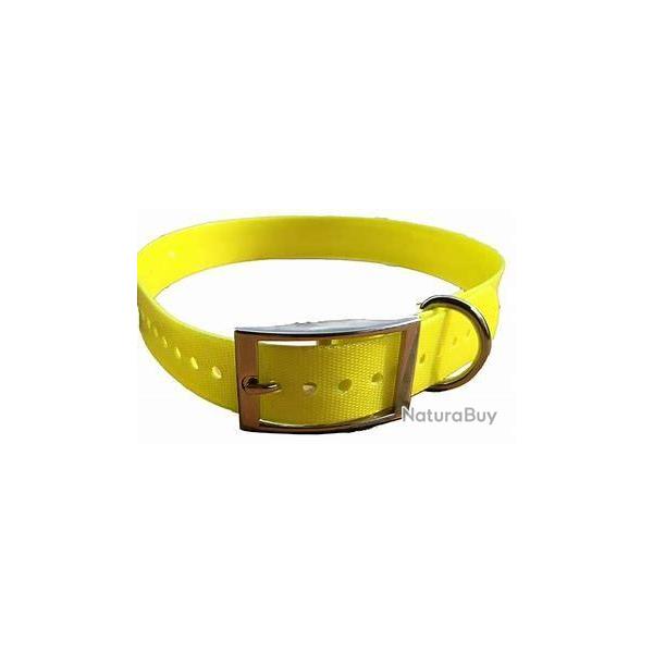 collier fluo tpu us biothane 25 mm pour chien jaune