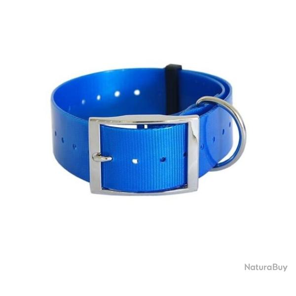 collier fluo tpu us biothane 38 mm pour chien bleu fonc�e