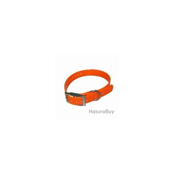 collier fluo GRAVE tpu us biothane 19 mm pour chien orange