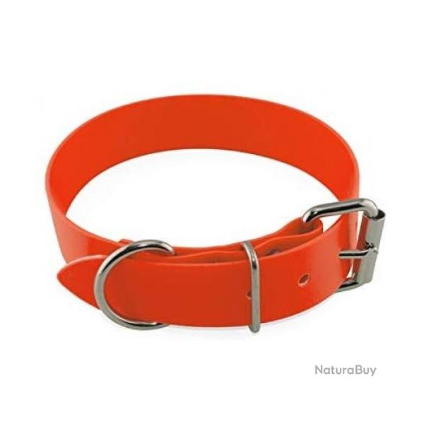 collier fluo tpu us biothane 50 mm pour chien orange