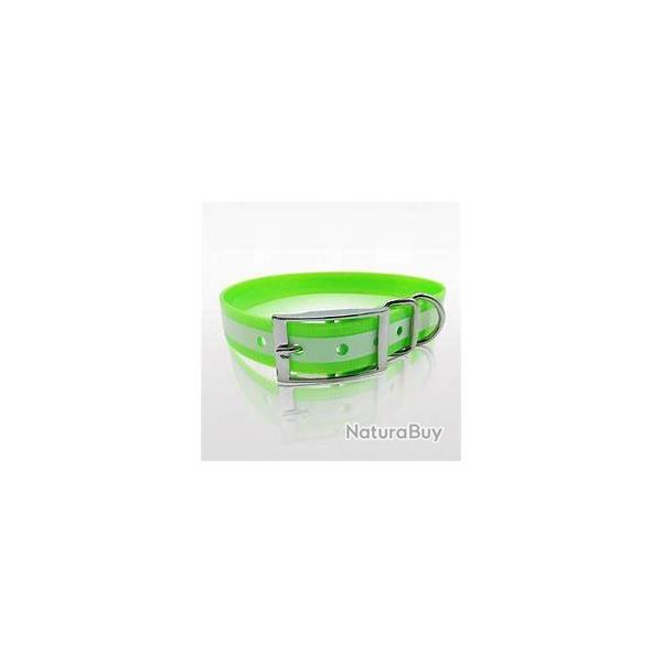 collier fluo PHOSPHORESCENT GRAVE tpu us pvc  25 mm pour chien vert