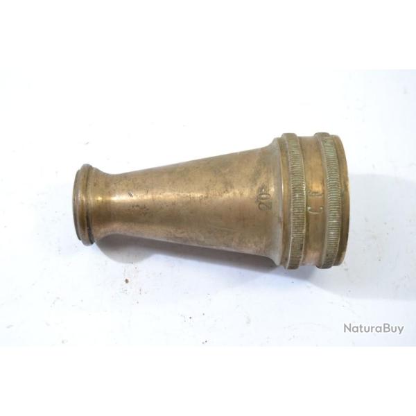 Buse embout lance incendie laiton bronze pour motopompe Bernard Arm�e Fran�aise pompier buse