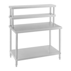 Table inox avec &eacute;tag&egrave;re 2 niveaux acier inoxydable 14_0003726
