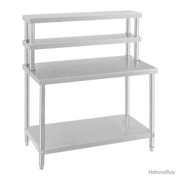 Table inox avec �tag�re 2 niveaux acier inoxydable 14_0003726