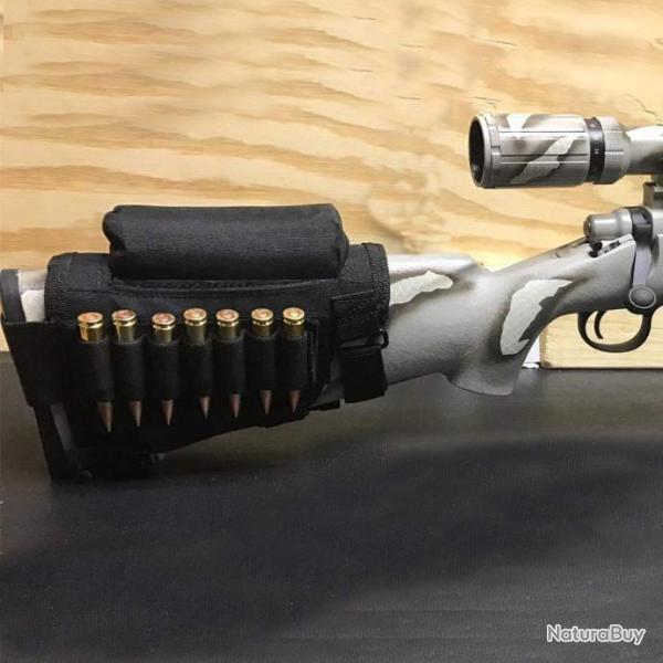 Cartouchire tactique de crosse ambidextre avec appuie joue