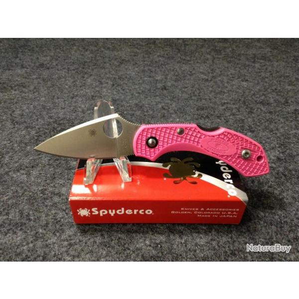 Couteau Spyderco Dragonfly 2 Pink Lame Acier S30V Manche FRN Made Japan SC28FPPNS30V2