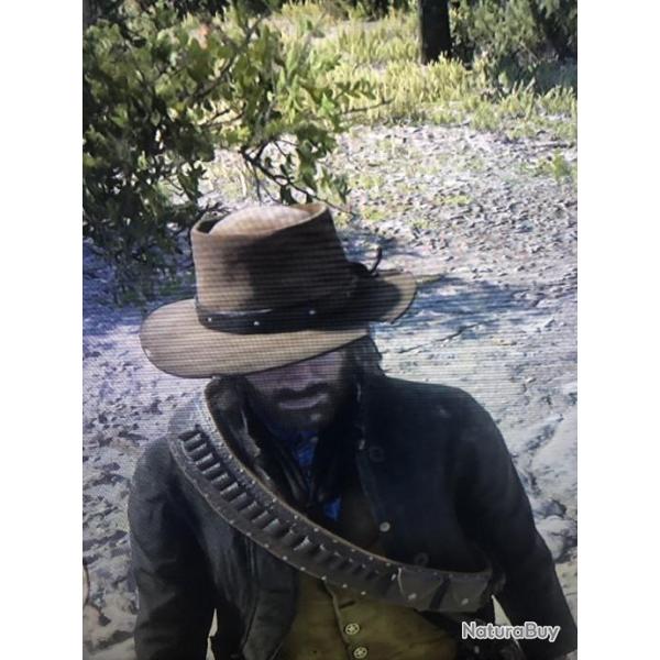 Bande de chapeau en cuir vintage - replique de red dead 2 - cowboy