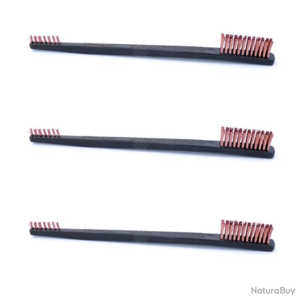 3 brosses de nettoyage pour armes - poils en bronze