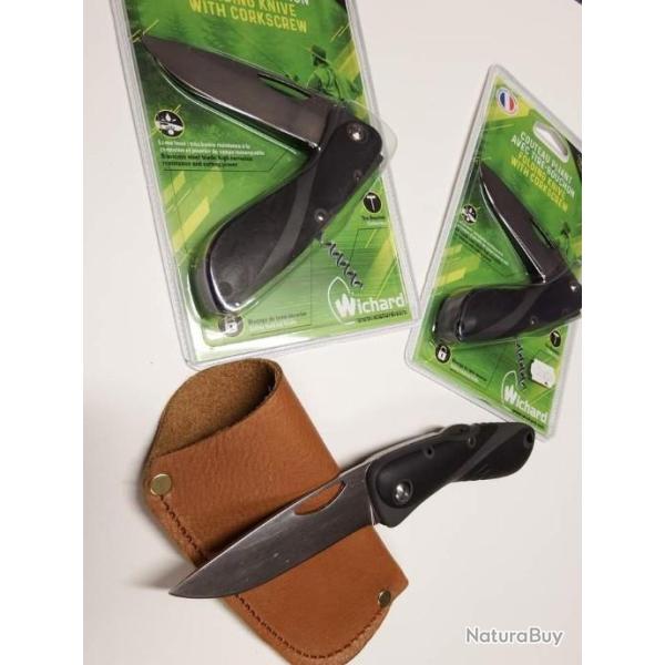 Couteau pliant le "WICHARD" vendu avec pochette cuir