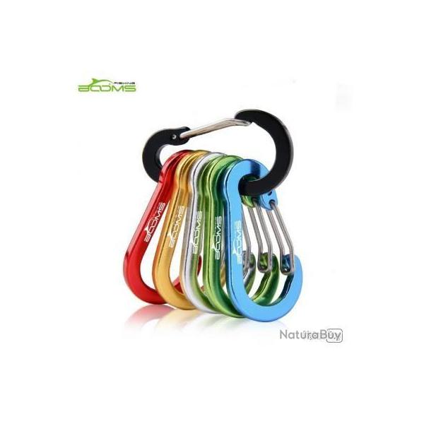 Lot de 6 Mousquetons 6 Couleurs Booms