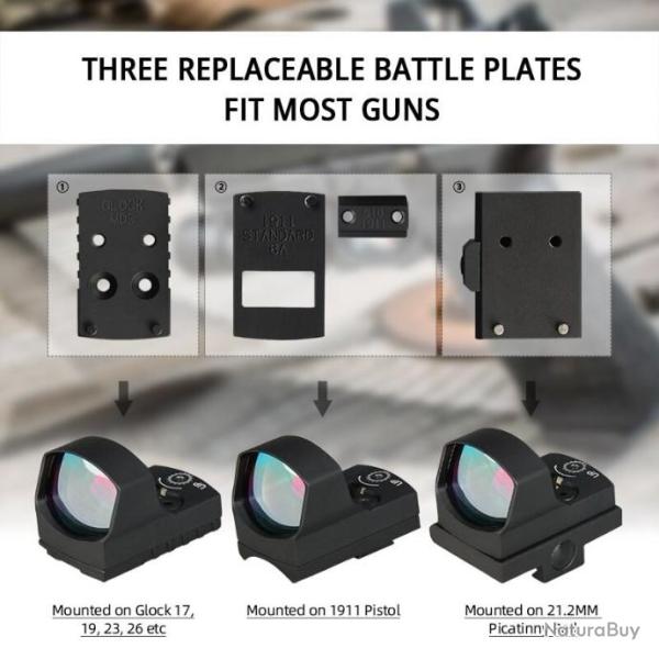 FLY SHARK - Loupe 558 + 33 3x, vue holographique, point rouge, point vert  LIVRAISON GRATUITE!!