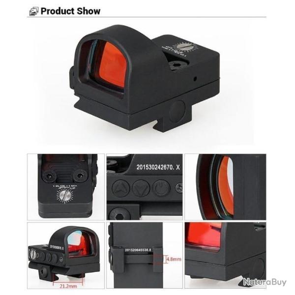 FLY SHARK -lunette de vis�e tactique, point rouge 2 MOA, 20mm, �tanche, LIVRAISON GRATUITE!!