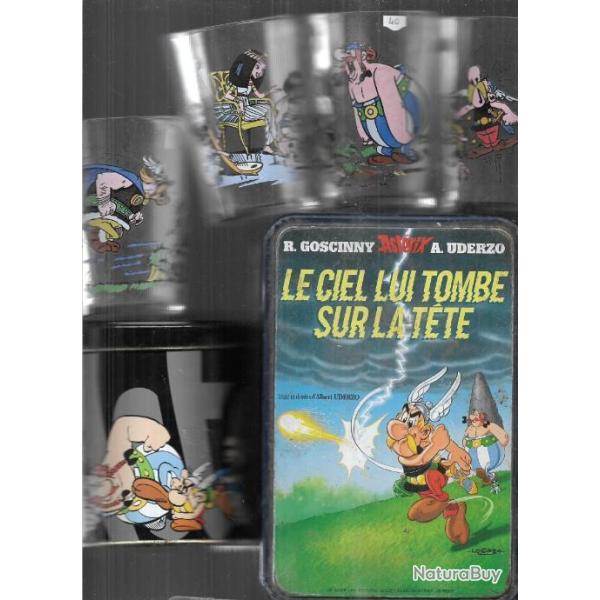 Verres � moutarde lot  Asterix Obelix Panoramix , id�fix ,cl�opatre ,1968-84 Uderzo Dargaud