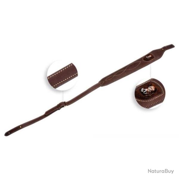 Bretelle pour carabine Januel Cuir forme cobra broderie sanglier Stan - Standard