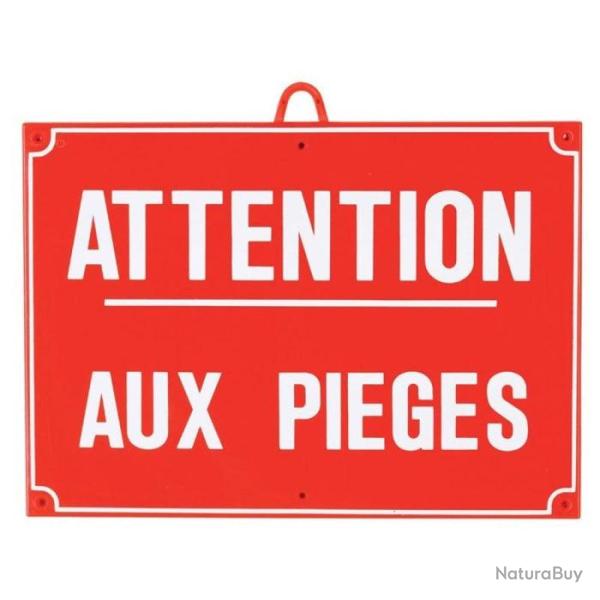 Panneau de signalisation Januel Attention aux pi�ges - 28 x 20 cm