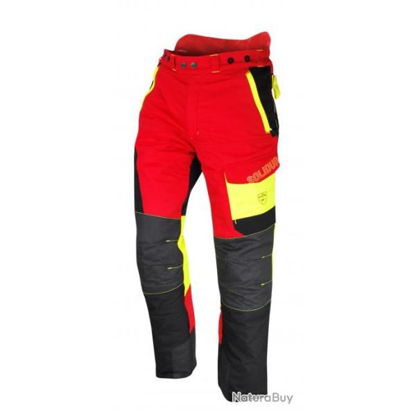 Pantalon d'�lagage SOLIDUR COMFY M Rouge Rallong�e de 7cm