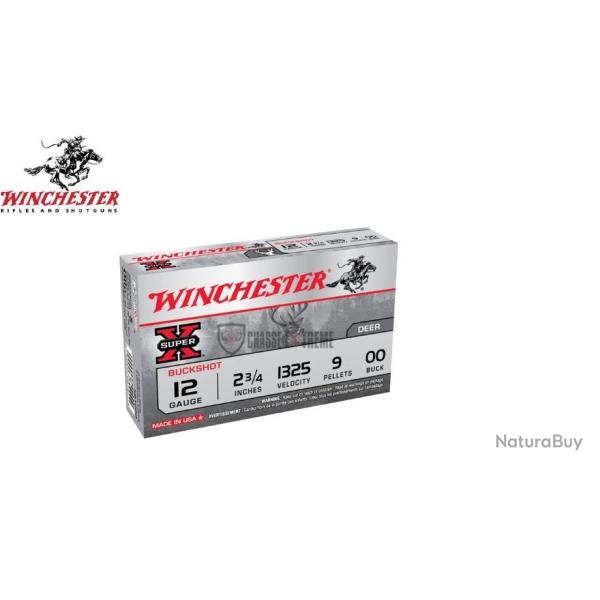 Chevrotines WINCHESTER SUPER-X Buckshot 9 Pellets cal 12/70