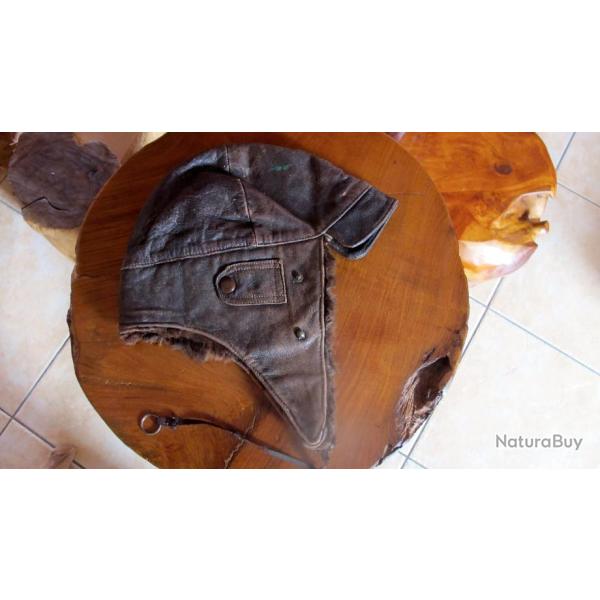 Casque en cuir aviateur ou moto WW1