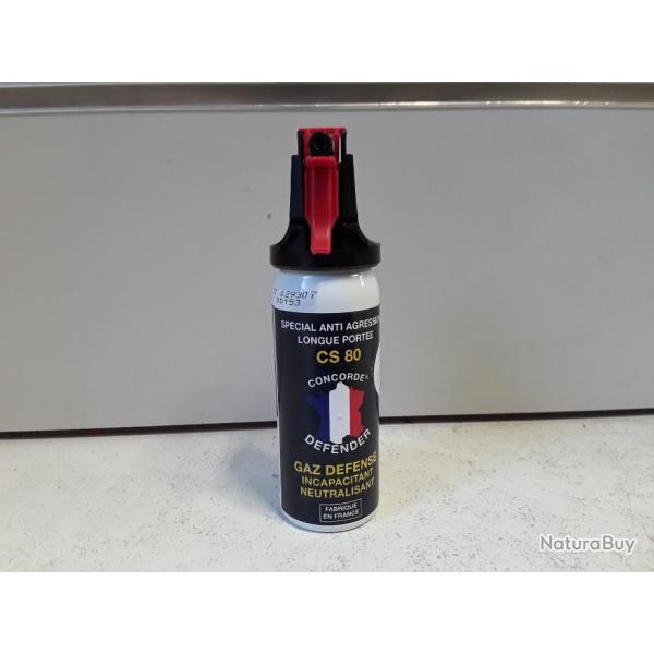 BOMBE LACRYMOG�NE DE DEFENSE A GAZ CONCORDE DEFENDER CS80 50ML